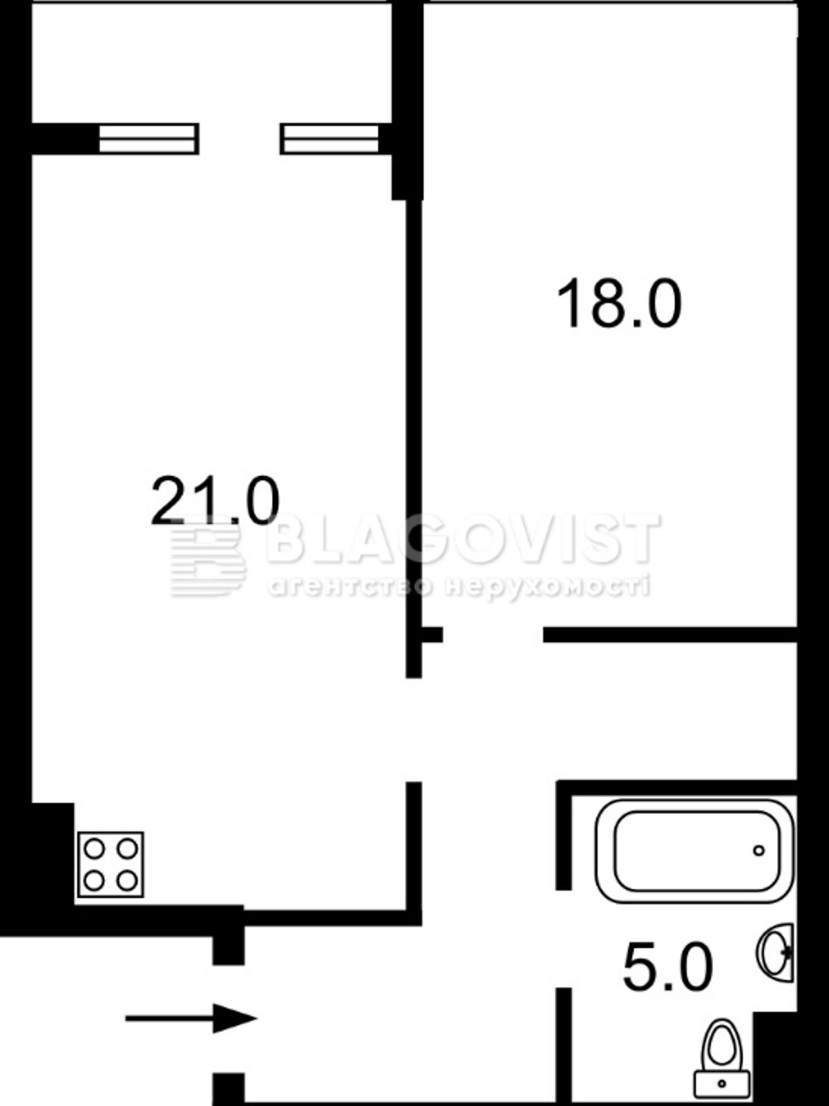 Продажа однокомнатной квартиры в Киеве, на пер. Новопечерский 5, район Печерский фото 1