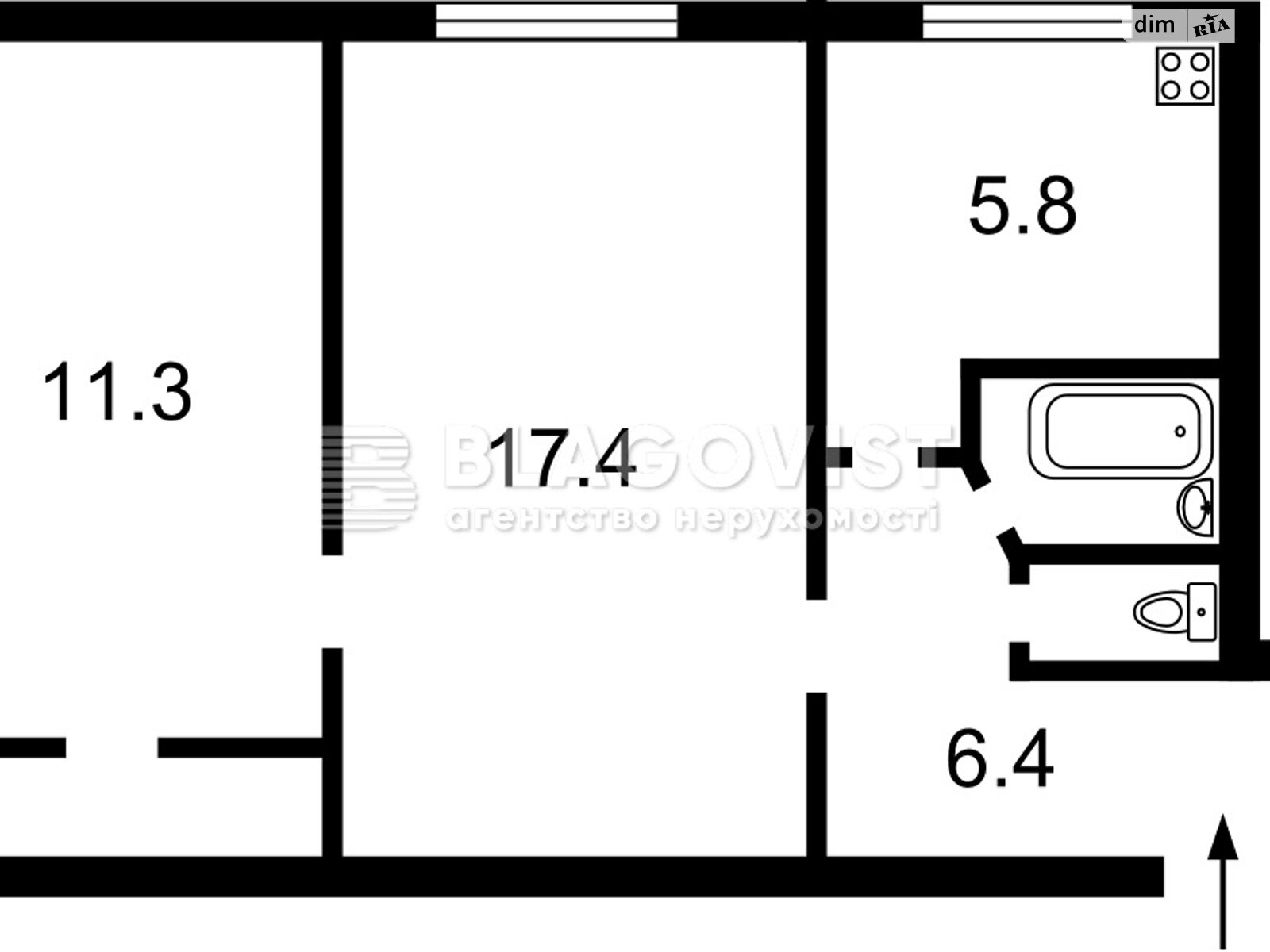 Продаж двокімнатної квартири в Києві, на узвіз Печерський 11, кв. 54, район Печерський фото 1