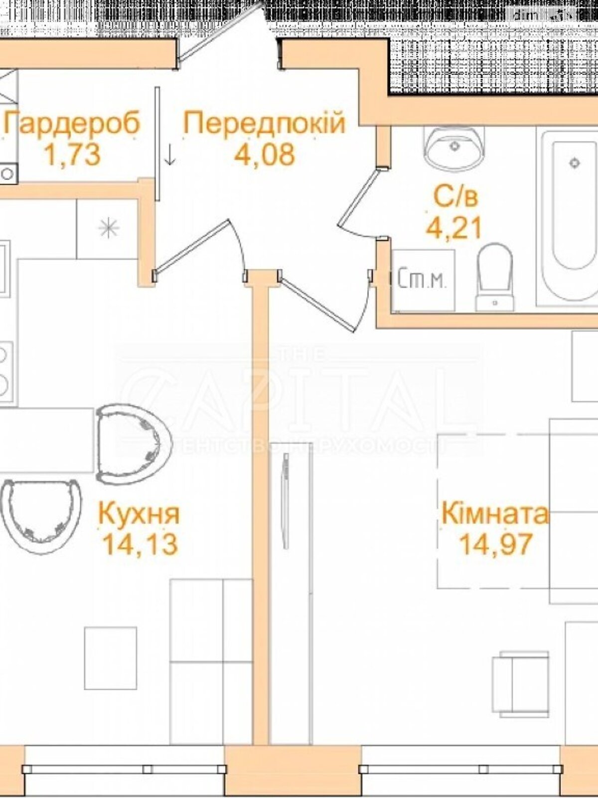 Продажа однокомнатной квартиры в Киеве, на туп. Крепостной, район Печерский фото 1
