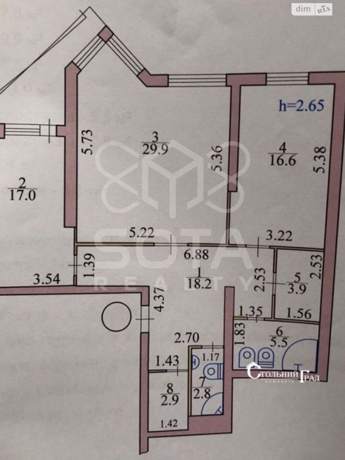 Продаж двокімнатної квартири в Києві, на вул. Саперно-Слобідська 22, район Саперна Слобідка фото 1