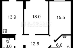 Продаж двокімнатної квартири в Києві, на вул. Саперне Поле 14/55, кв. 56, район Саперне Поле фото 2