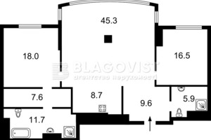 Продаж трикімнатної квартири в Києві, на вул. Саперне Поле 5А, фото 2