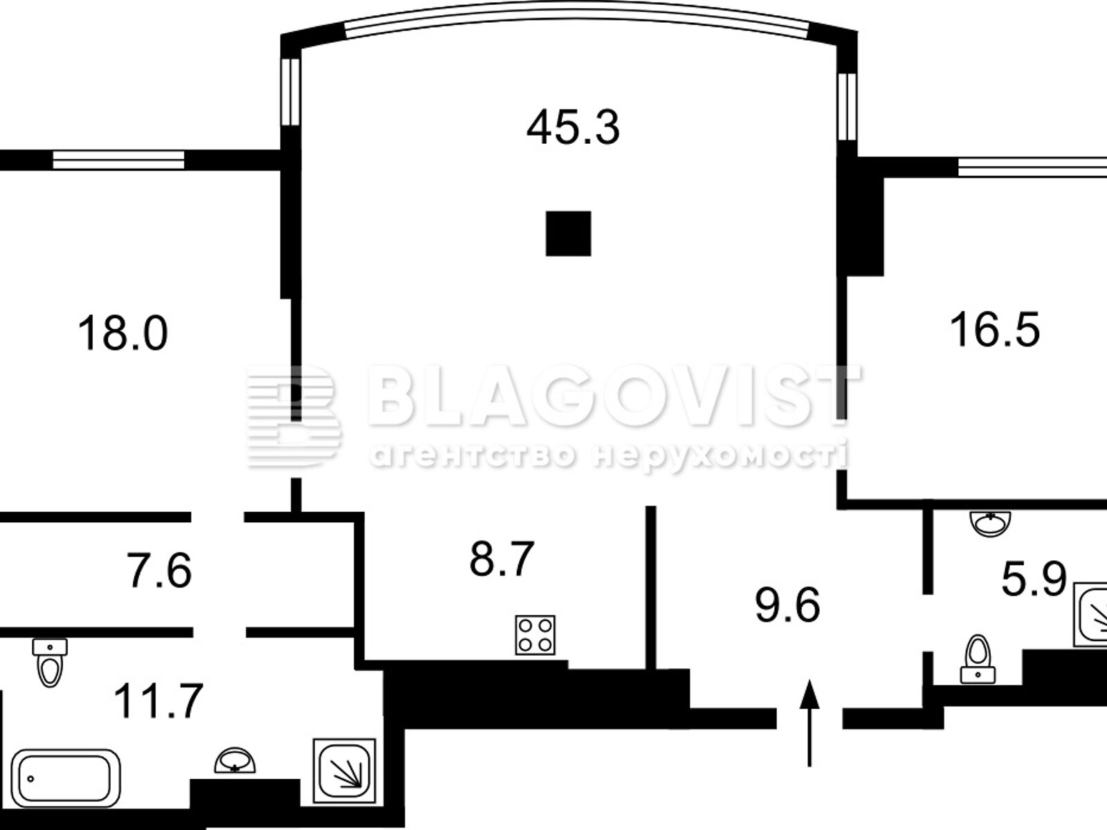 Продаж трикімнатної квартири в Києві, на вул. Саперне Поле 5А, фото 1