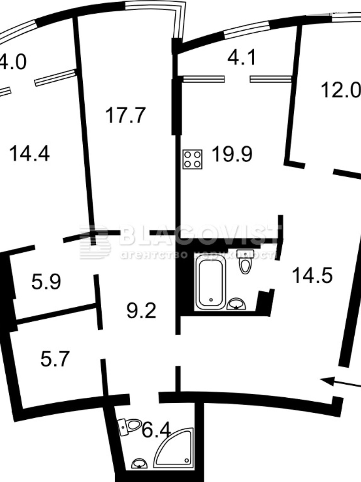 Продаж трикімнатної квартири в Києві, на вул. Глибочицька 43, район Шевченківський фото 1
