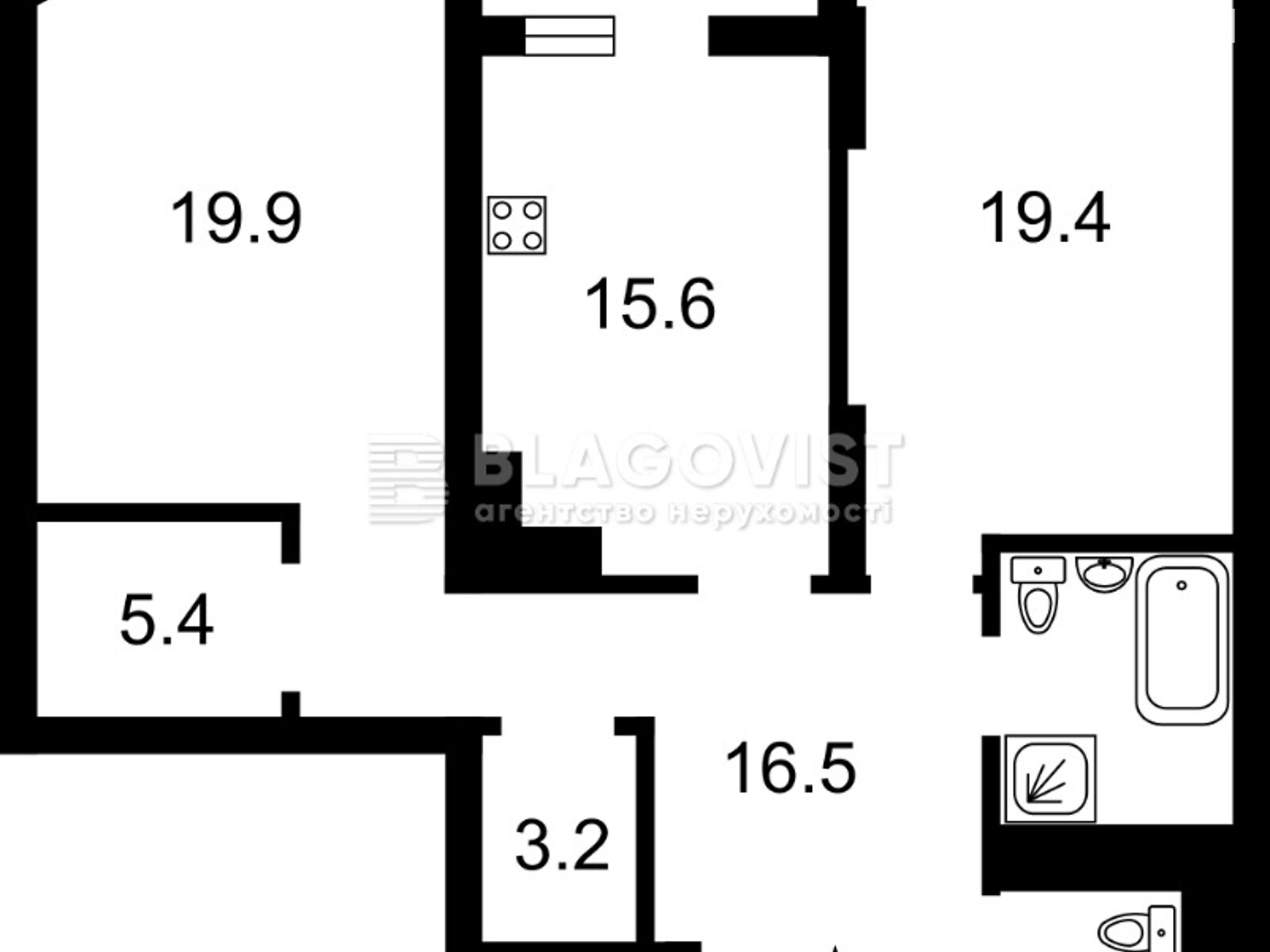 Продаж двокімнатної квартири в Києві, на вул. Генерала Шаповала 2А, кв. 77, район Солом'янський фото 1