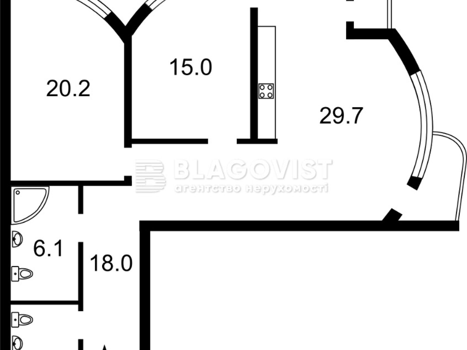 Продаж трикімнатної квартири в Києві, на вул. Генерала Шаповала 2, кв. 54, район Солом'янський фото 1