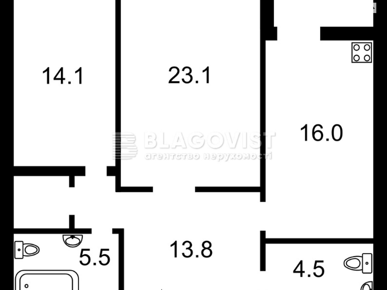 Продажа двухкомнатной квартиры в Киеве, на просп. Лобановского 4А, кв. 13, район Соломенский фото 1