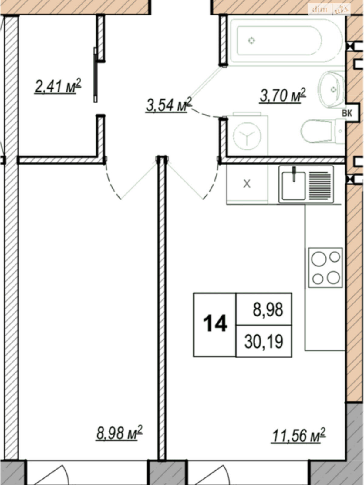 Продажа однокомнатной квартиры в Киеве, на ул. Вишневая 6-8, район Соломенский фото 1