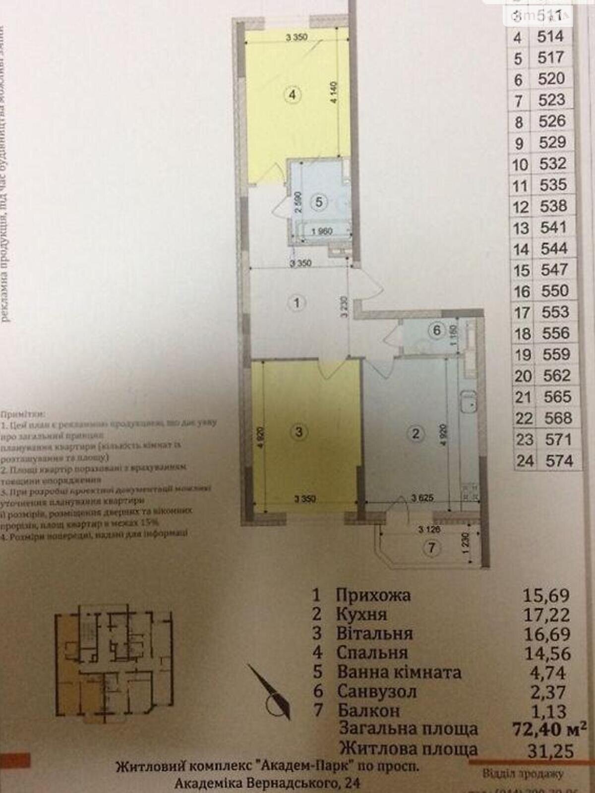 Продажа двухкомнатной квартиры в Киеве, на бул. Академика Вернадского 24, район Академгородок фото 1