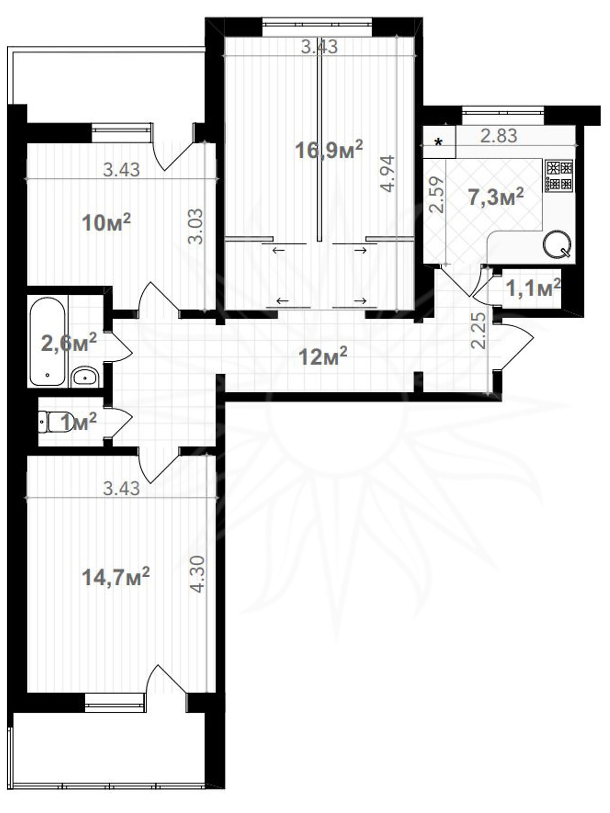 Продажа трехкомнатной квартиры в Киеве, на ул. Александры Экстер 16Б, район Троещина фото 1