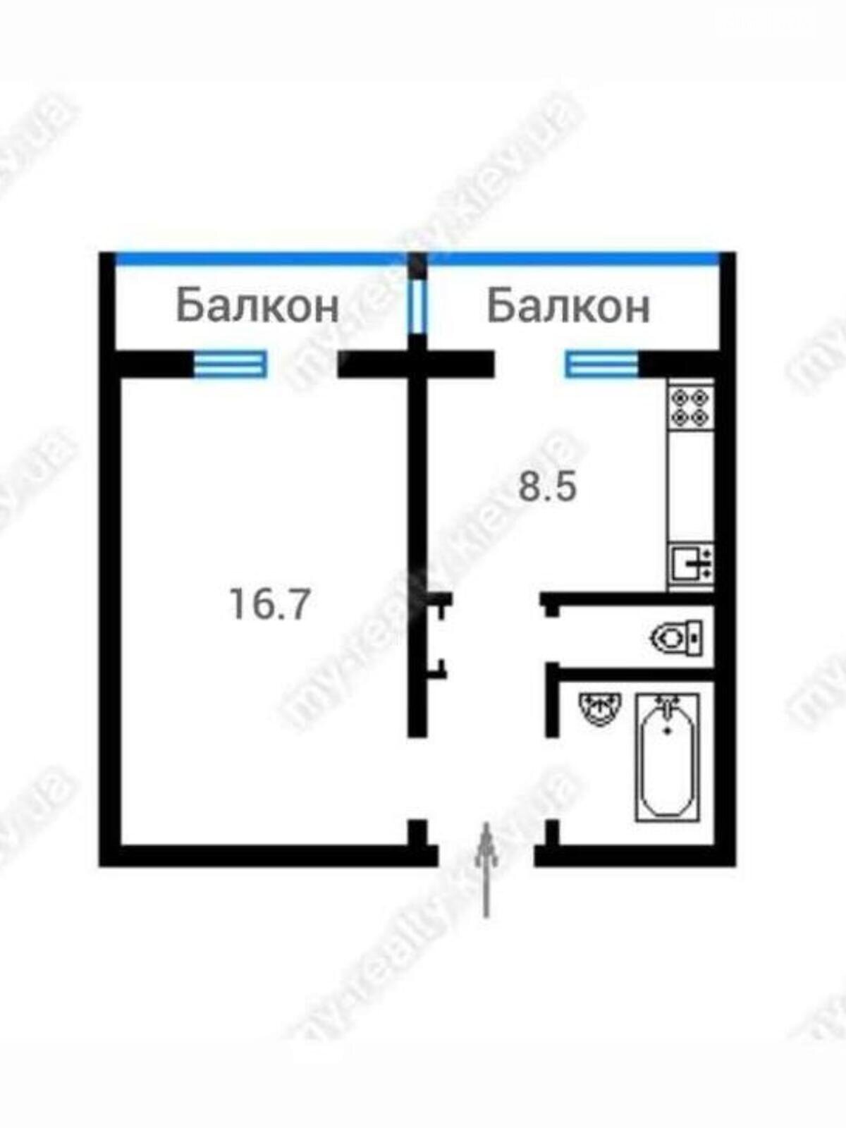 Продажа однокомнатной квартиры в Киеве, на ул. Оноре де Бальзака 86, район Троещина фото 1