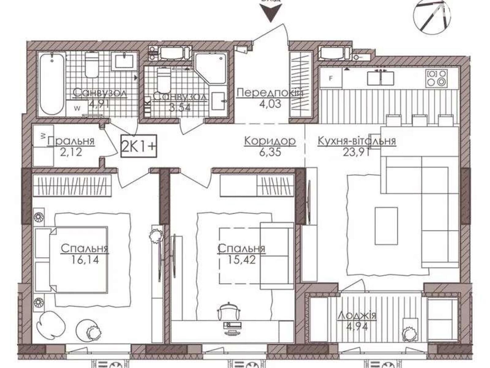 Продаж двокімнатної квартири в Києві, на вул. Річкова 4, район Центр фото 1