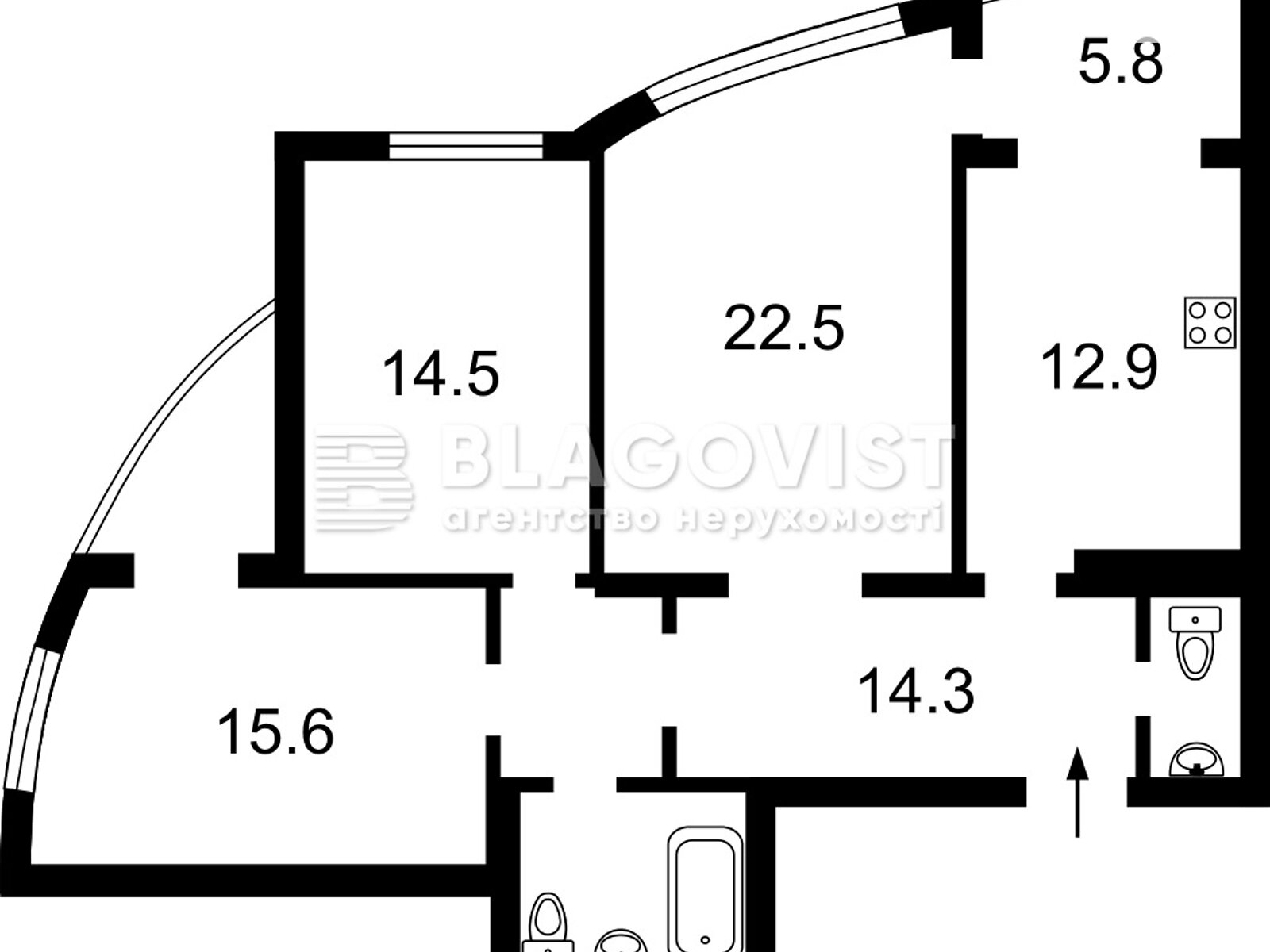 Продажа трехкомнатной квартиры в Киеве, на бул. Верховного Совета 14Б, фото 1 Продажа трехкомнатной квартиры в Киеве, на бул. Верховного Совета 14Б, фото 1
