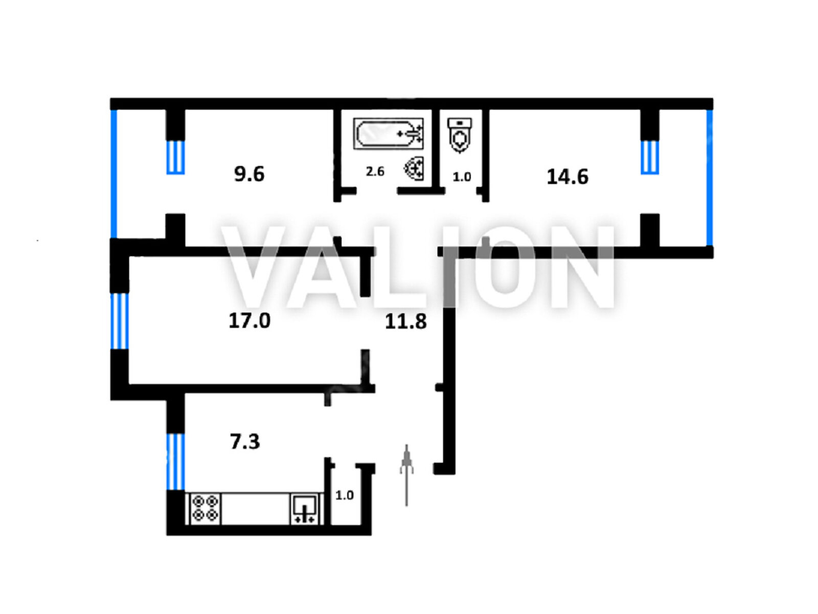 Продажа трехкомнатной квартиры в Киеве, на просп. Академика Королева 14, район Южная Борщаговка фото 1