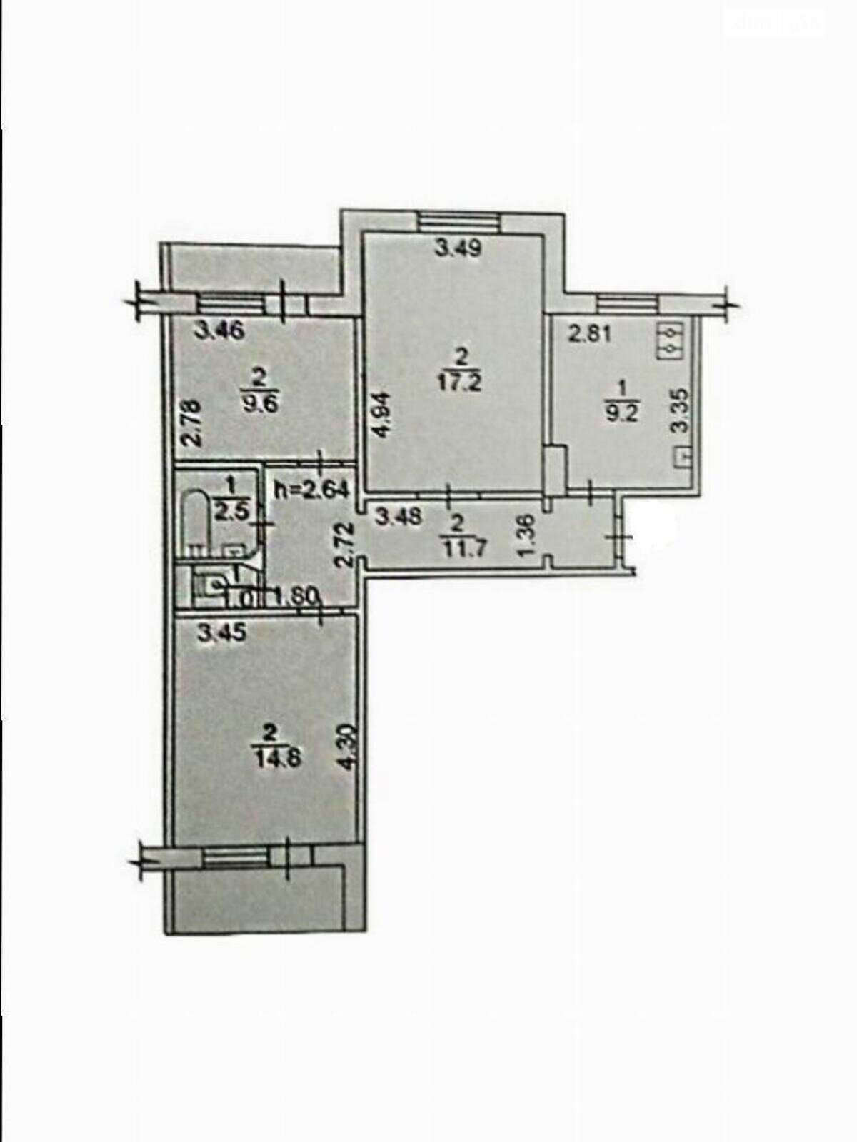 Продажа трехкомнатной квартиры в Киеве, на дор. Большая Кольцевая 3, район Южная Борщаговка фото 1