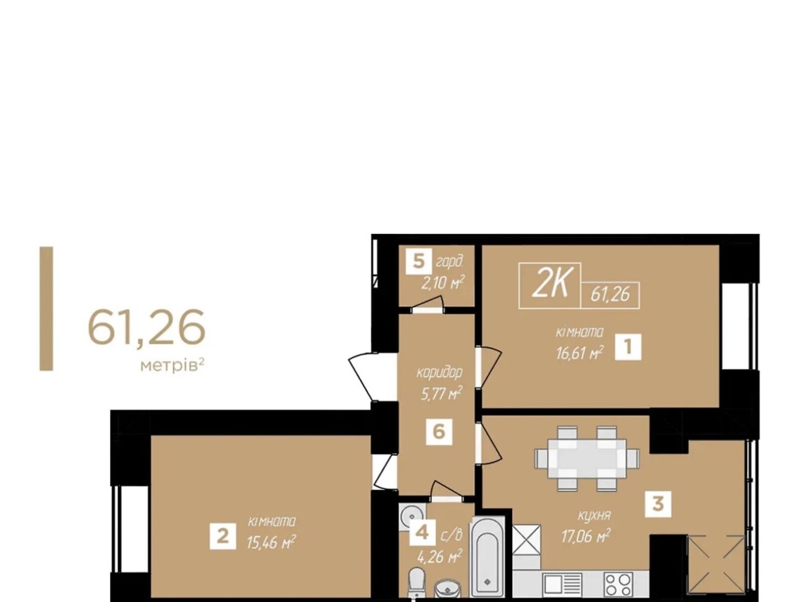 Продаж двокімнатної квартири в Крихівцях, на вул. Довженка О. 31В корпус 6, фото 1