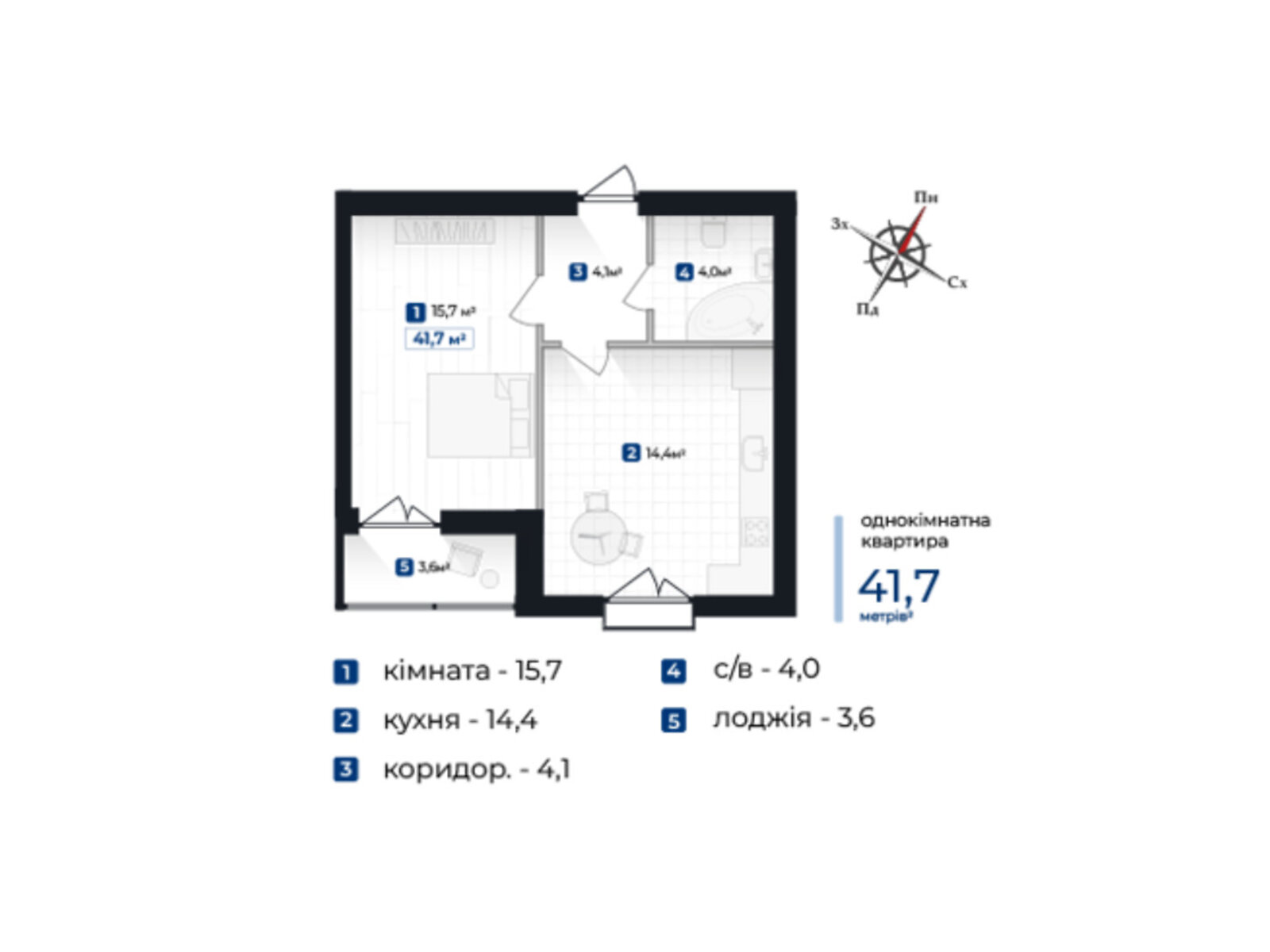 Продажа однокомнатной квартиры в Криховцы, на ул. Довженко А. 31В, фото 1