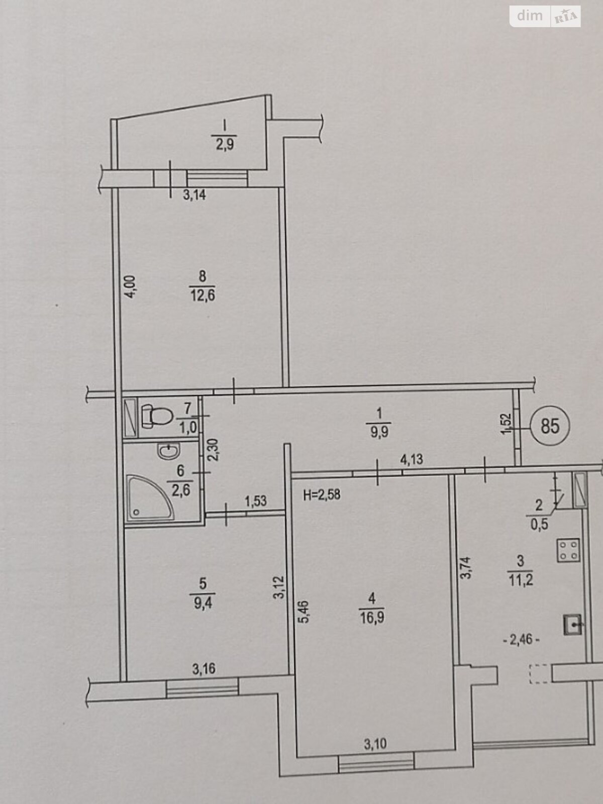 Продажа трехкомнатной квартиры в Кривом Роге, на ул. Егора Биркуна 1, район Долгинцевский фото 1 Продажа трехкомнатной квартиры в Кривом Роге, на ул. Егора Биркуна 1, район Долгинцевский фото 1