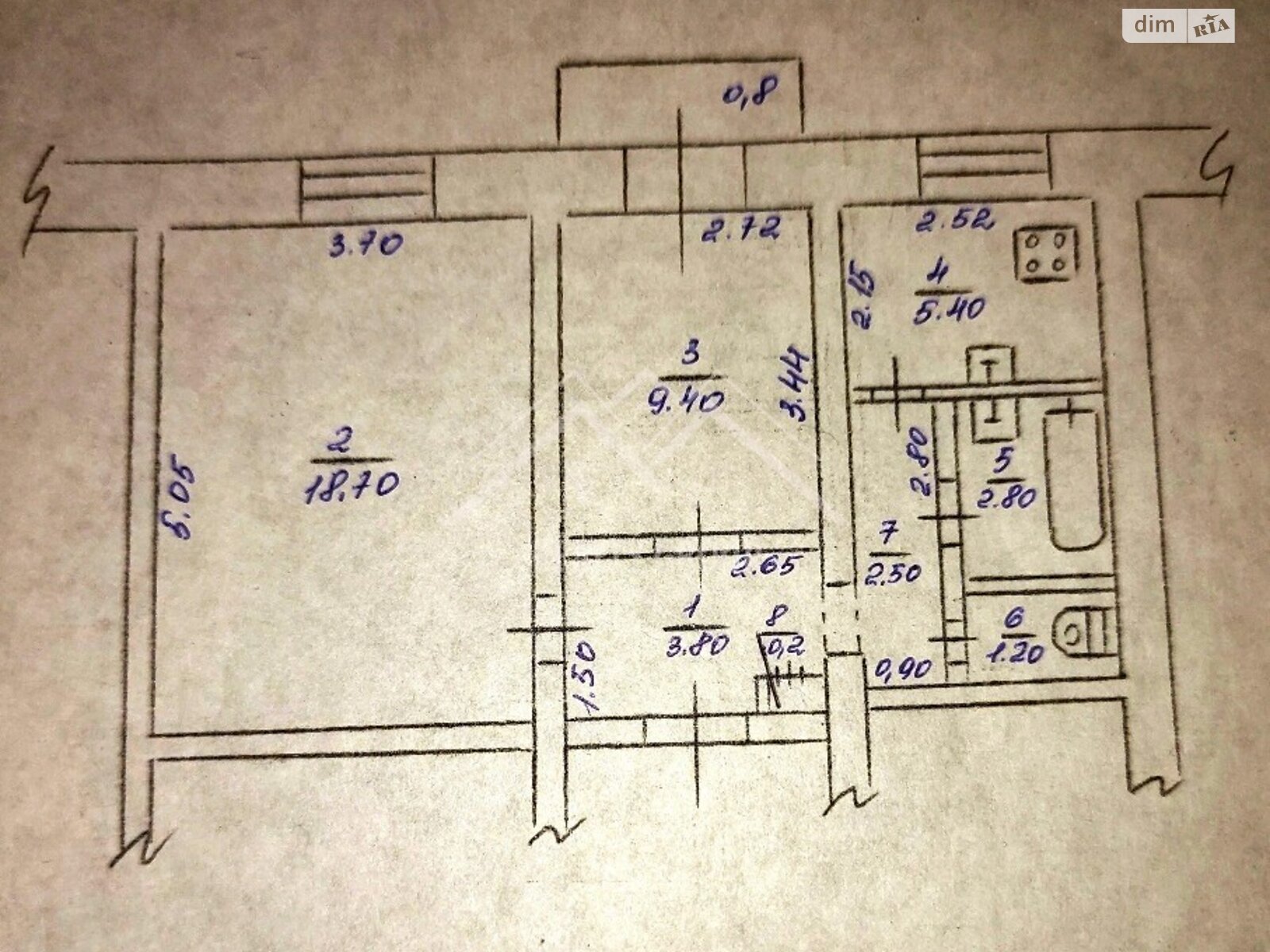 Продажа двухкомнатной квартиры в Кривом Роге, на ул. Героев АТО 26, кв. 12, район Металлургический фото 1