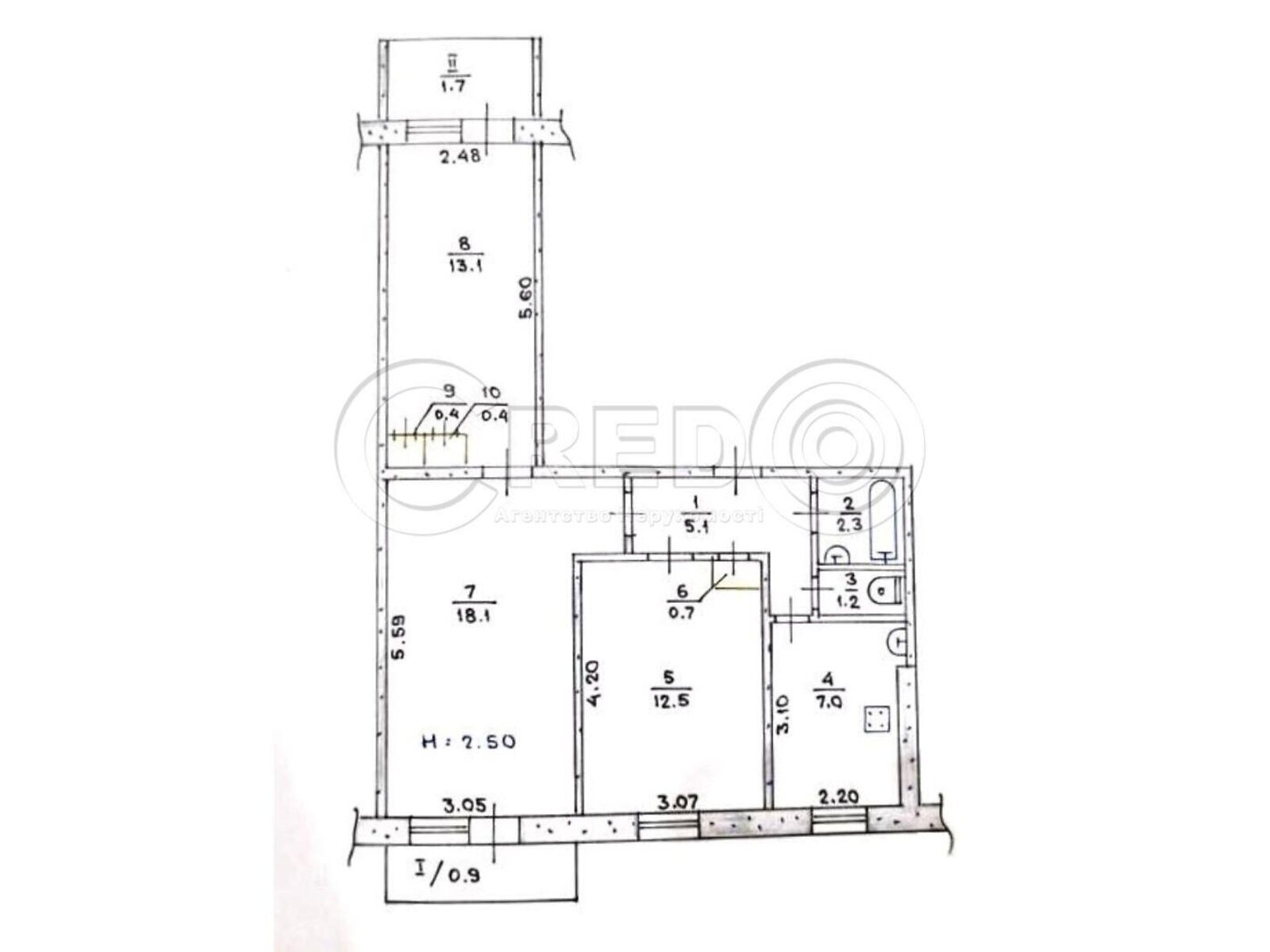 Продажа трехкомнатной квартиры в Кривом Роге, на ул. Маршака 6, район Терновской фото 1