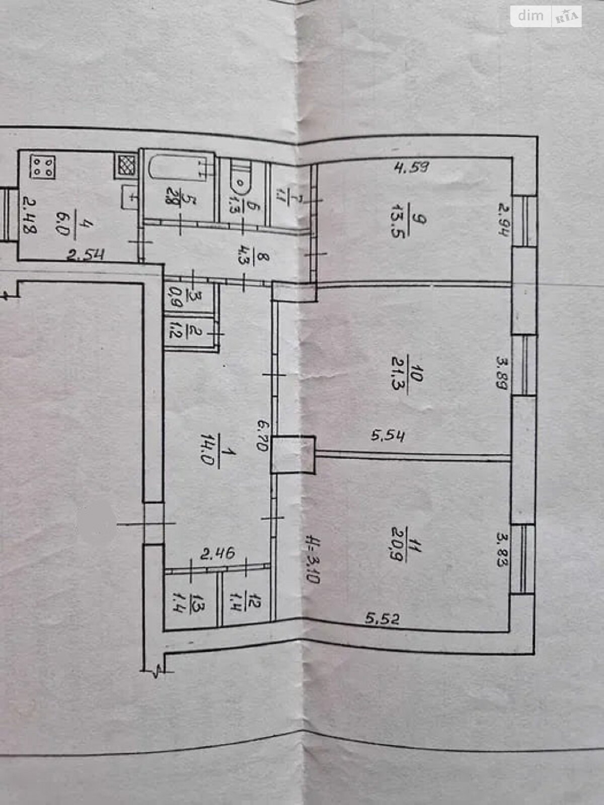 Продажа трехкомнатной квартиры в Кривом Роге, на ул. Погребняка, район Центрально-Городской фото 1