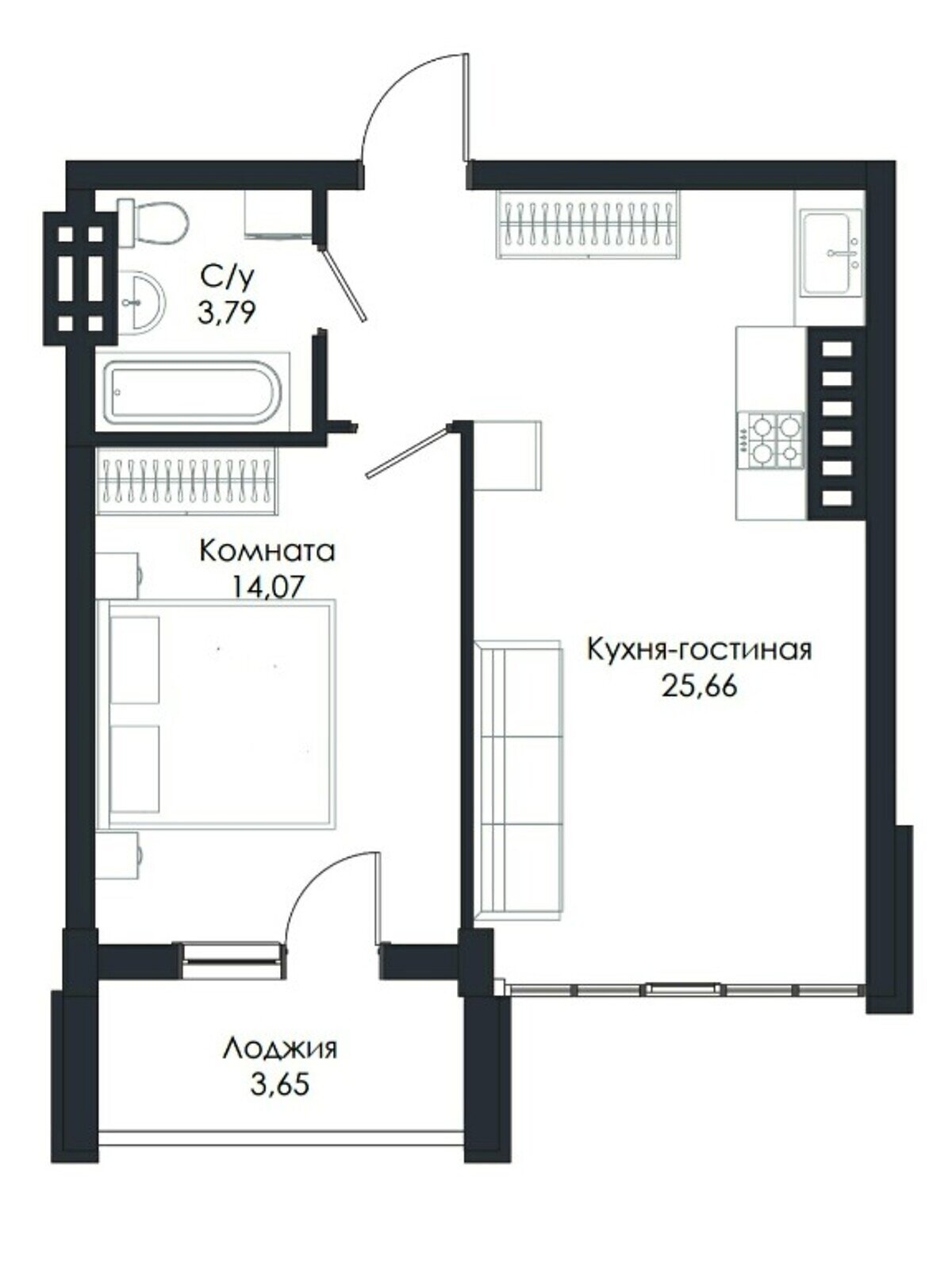 Продажа однокомнатной квартиры в Крыжановка, на Николаевская дорога, фото 1