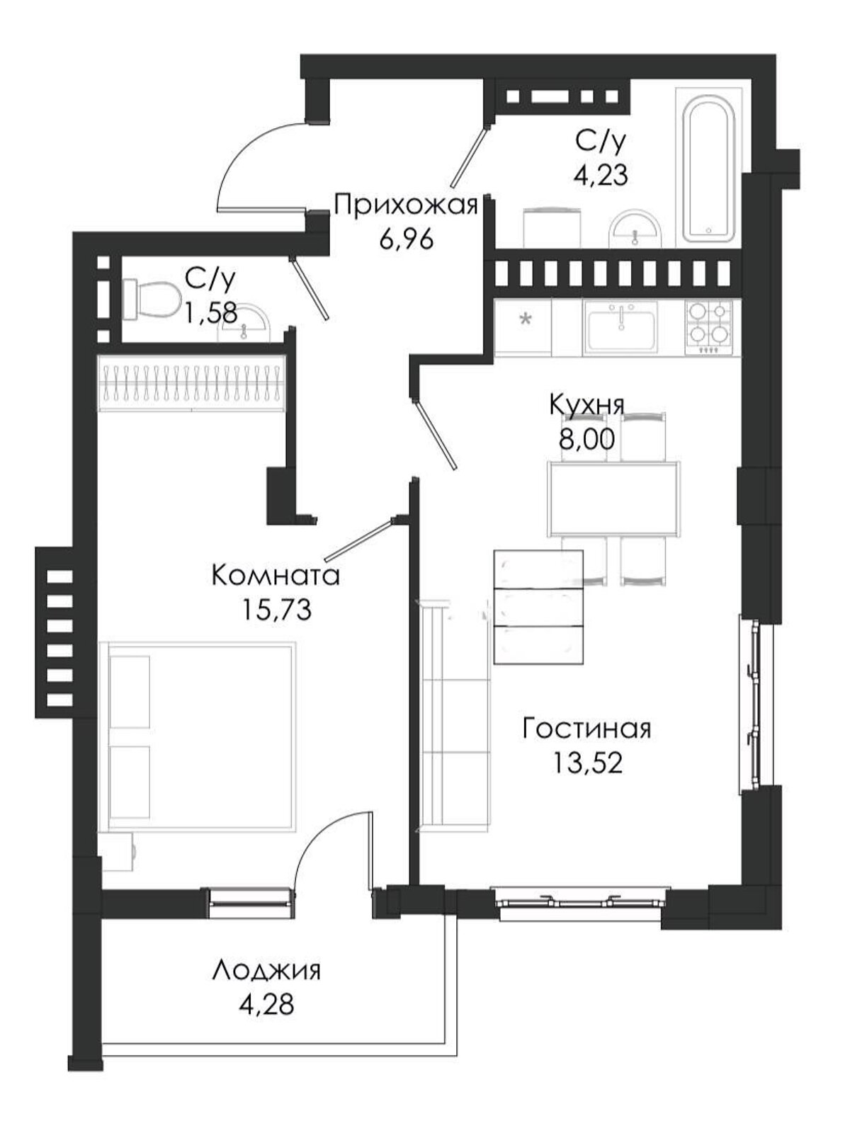 Продажа двухкомнатной квартиры в Крыжановка, на дор. Николаевская дорога 3, фото 1