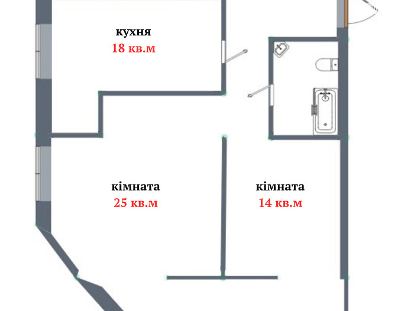 Продаж двокімнатної квартири в Крижанівка, на вул. Софіївська 15, фото 1