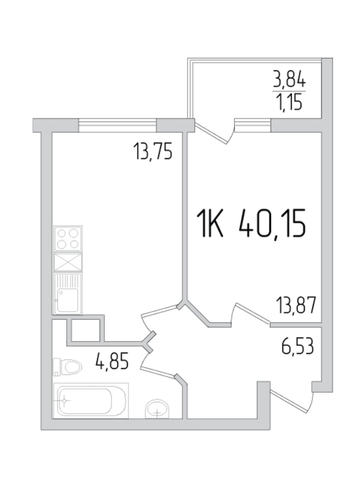 Продаж однокімнатної квартири в Крижанівка, на вул. Академіка Сахарова 3Д, фото 1