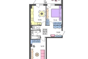 Продажа двухкомнатной квартиры в Крыжановка, на ул. Академика Сахарова, фото 2