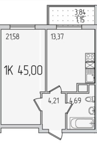 Продажа однокомнатной квартиры в Крыжановка, на ул. Академика Сахарова 3Е, фото 2