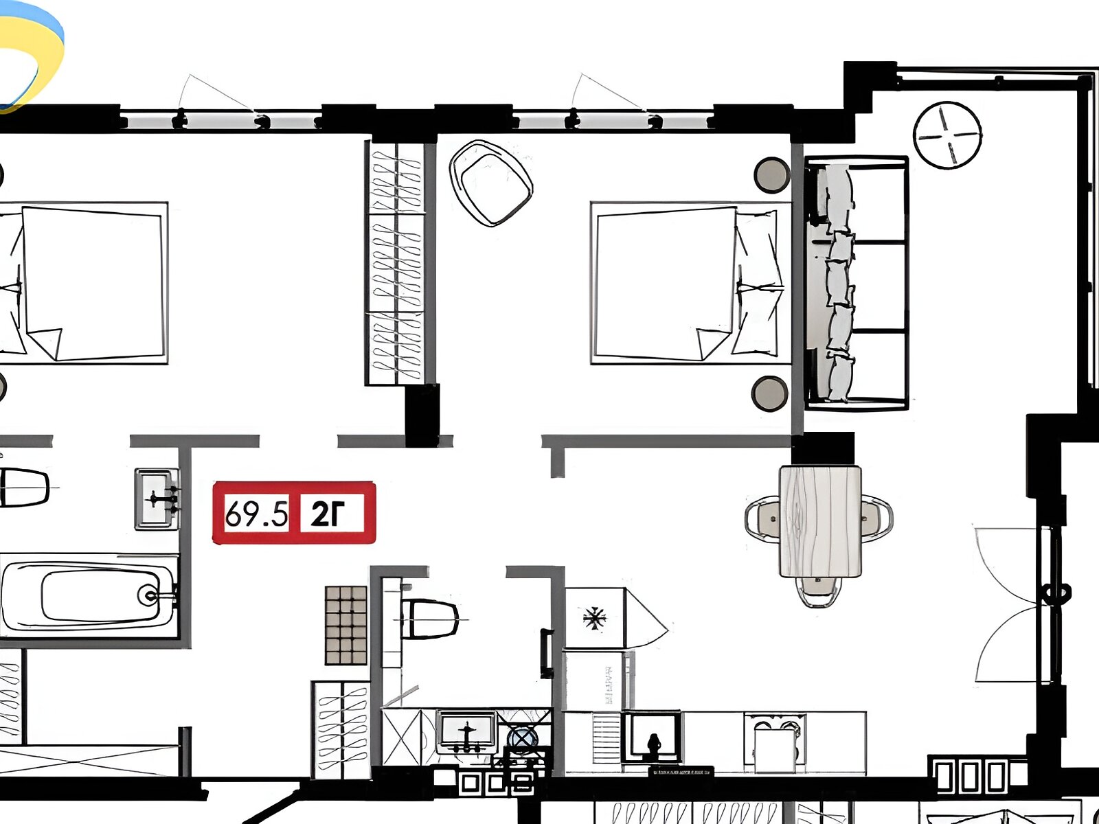 Продаж трикімнатної квартири в Крижанівка, на вул. Марсельська 33/6, фото 1