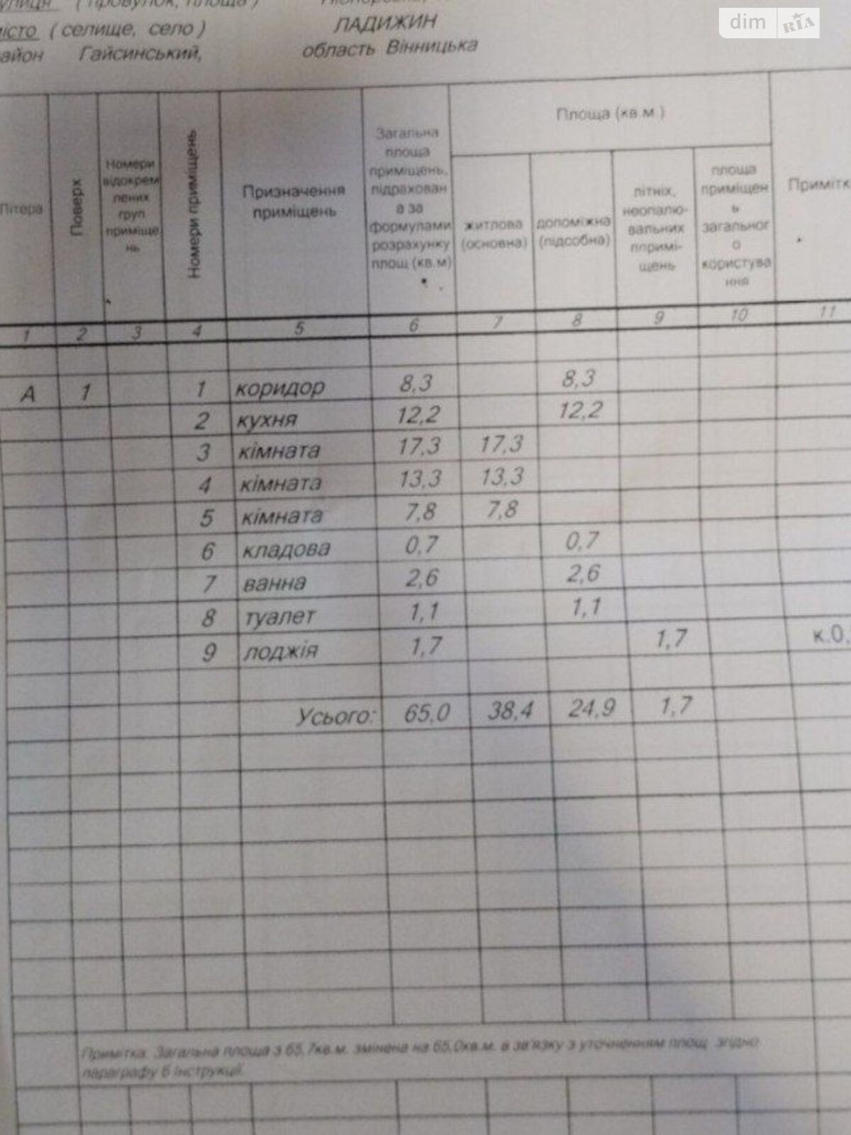 Продаж трикімнатної квартири в Ладижинi, на вул. Піонерська, район Ладижин фото 1 Продаж трикімнатної квартири в Ладижинi, на вул. Піонерська, район Ладижин фото 1