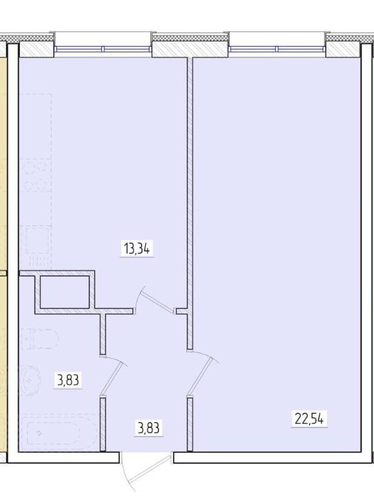 Продаж двокімнатної квартири в Лиманці, на вул. Архітекторська 1, фото 1