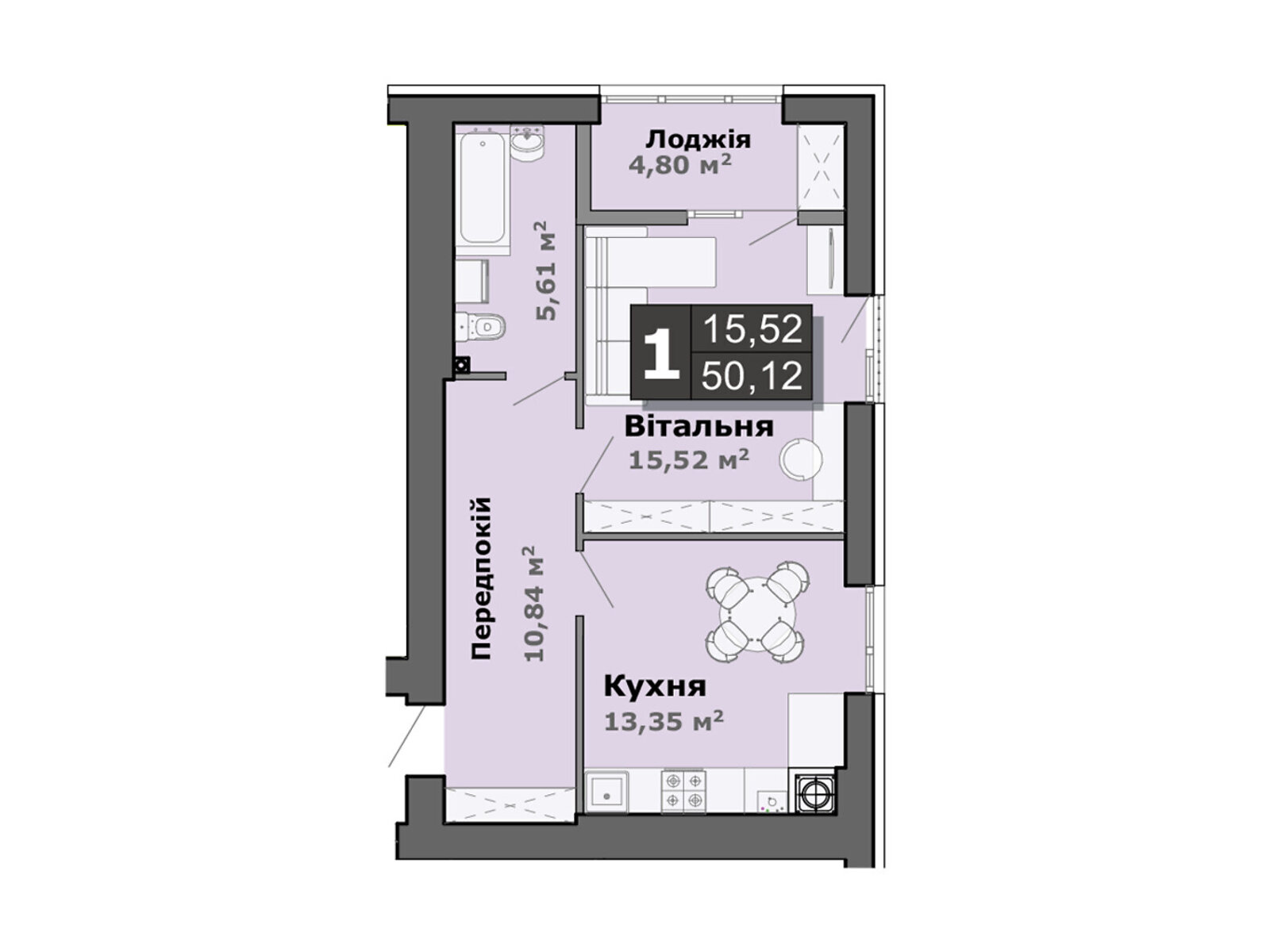 Продажа однокомнатной квартиры в Липинах, на ул. Теремновская 102-102А, фото 1 Продажа однокомнатной квартиры в Липинах, на ул. Теремновская 102-102А, фото 1