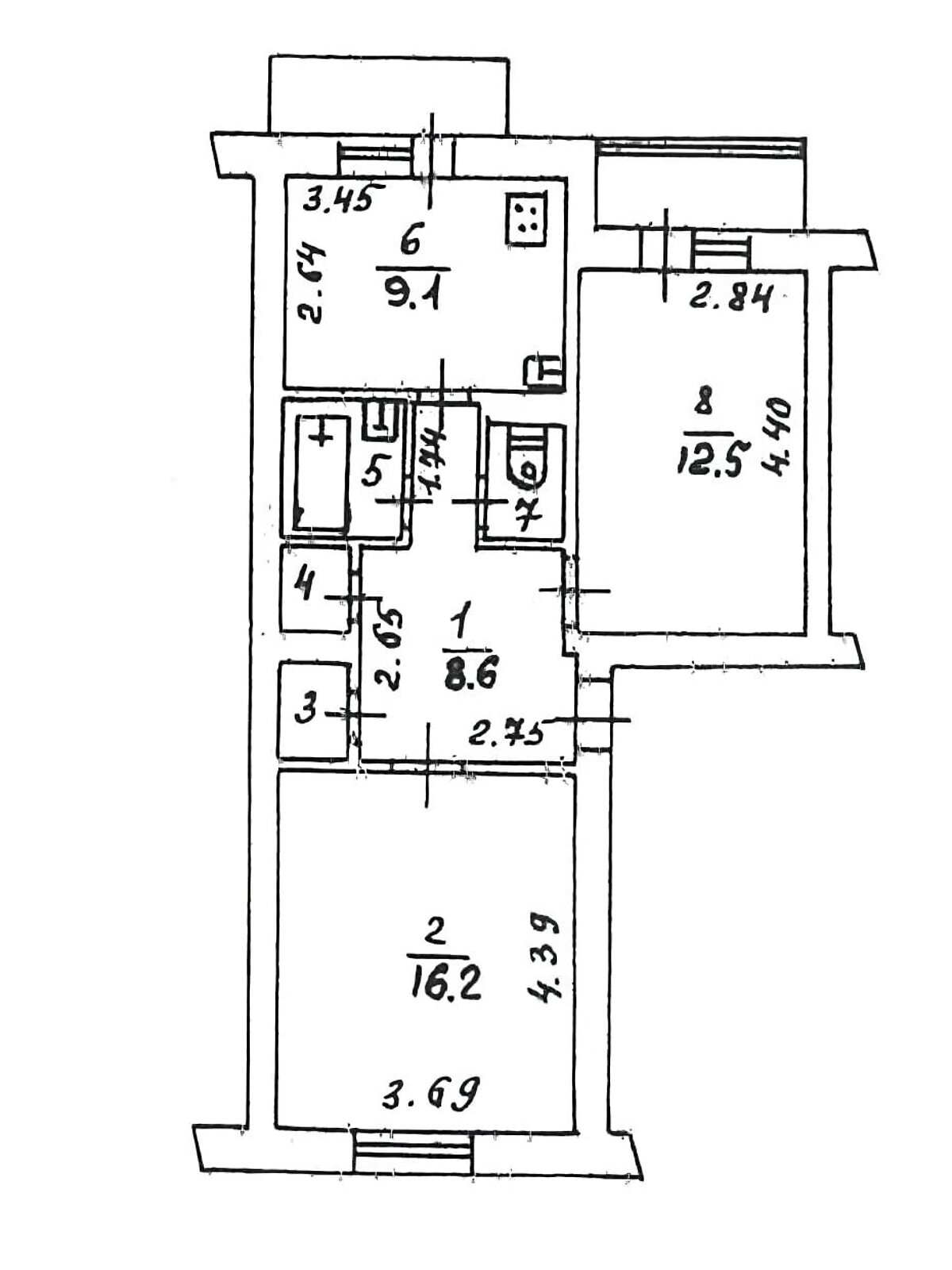 Продаж двокімнатної квартири в Лугинах, на вул. Армійська 3, кв. 32, район Лугини фото 1