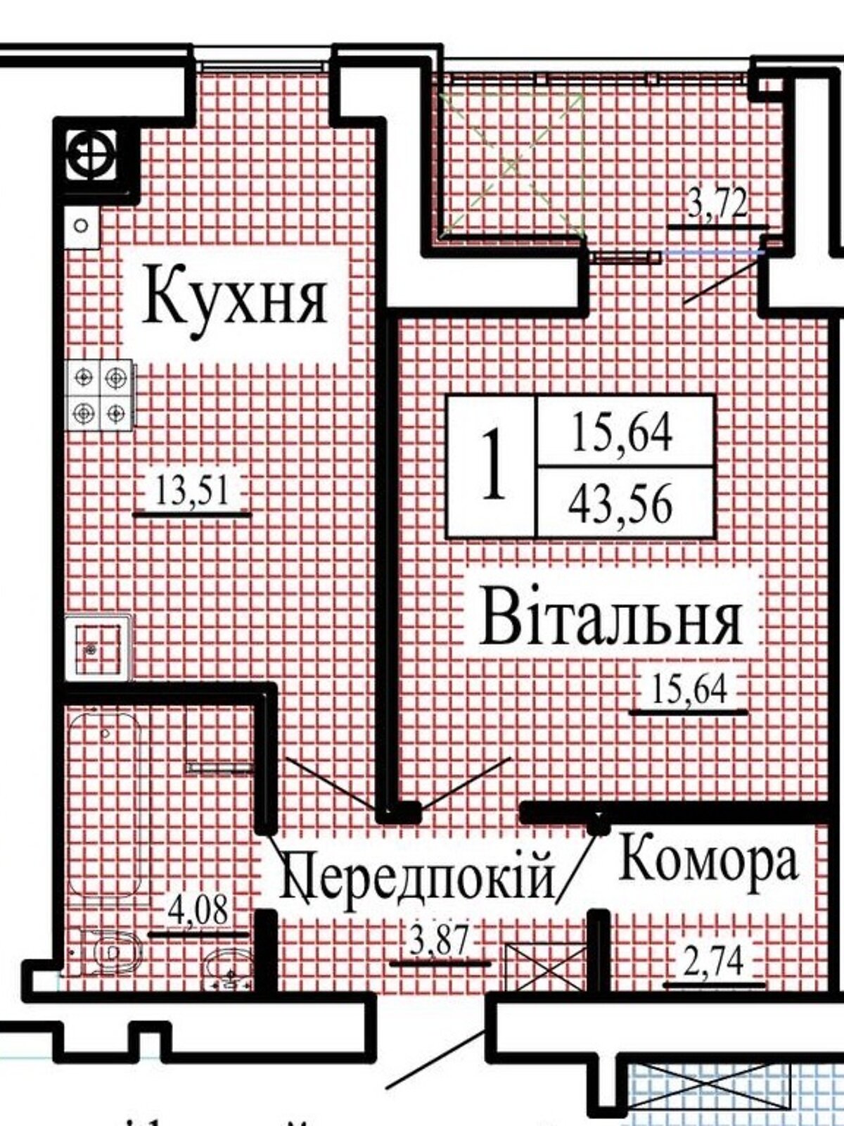 Продаж однокімнатної квартири в Луцьку, на вул. Даньшина 52В, район ГПЗ фото 1