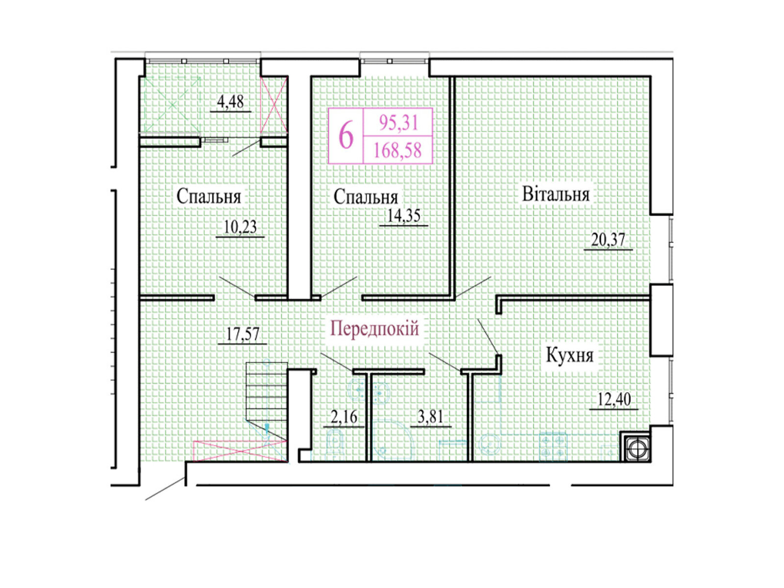 Продажа шестикомнатной квартиры в Луцке, на ул. Христианская 42, район Теремно фото 1