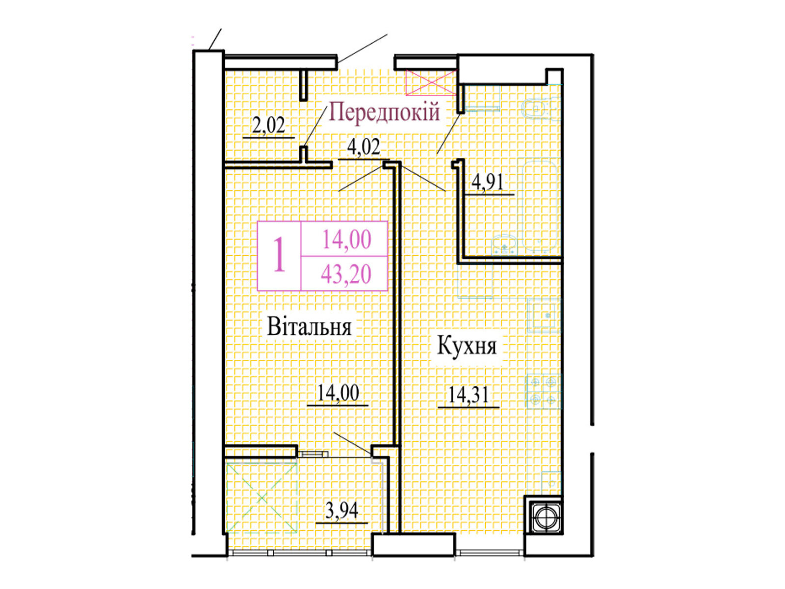 Продажа однокомнатной квартиры в Луцке, на ул. Христианская 42, район Теремно фото 1