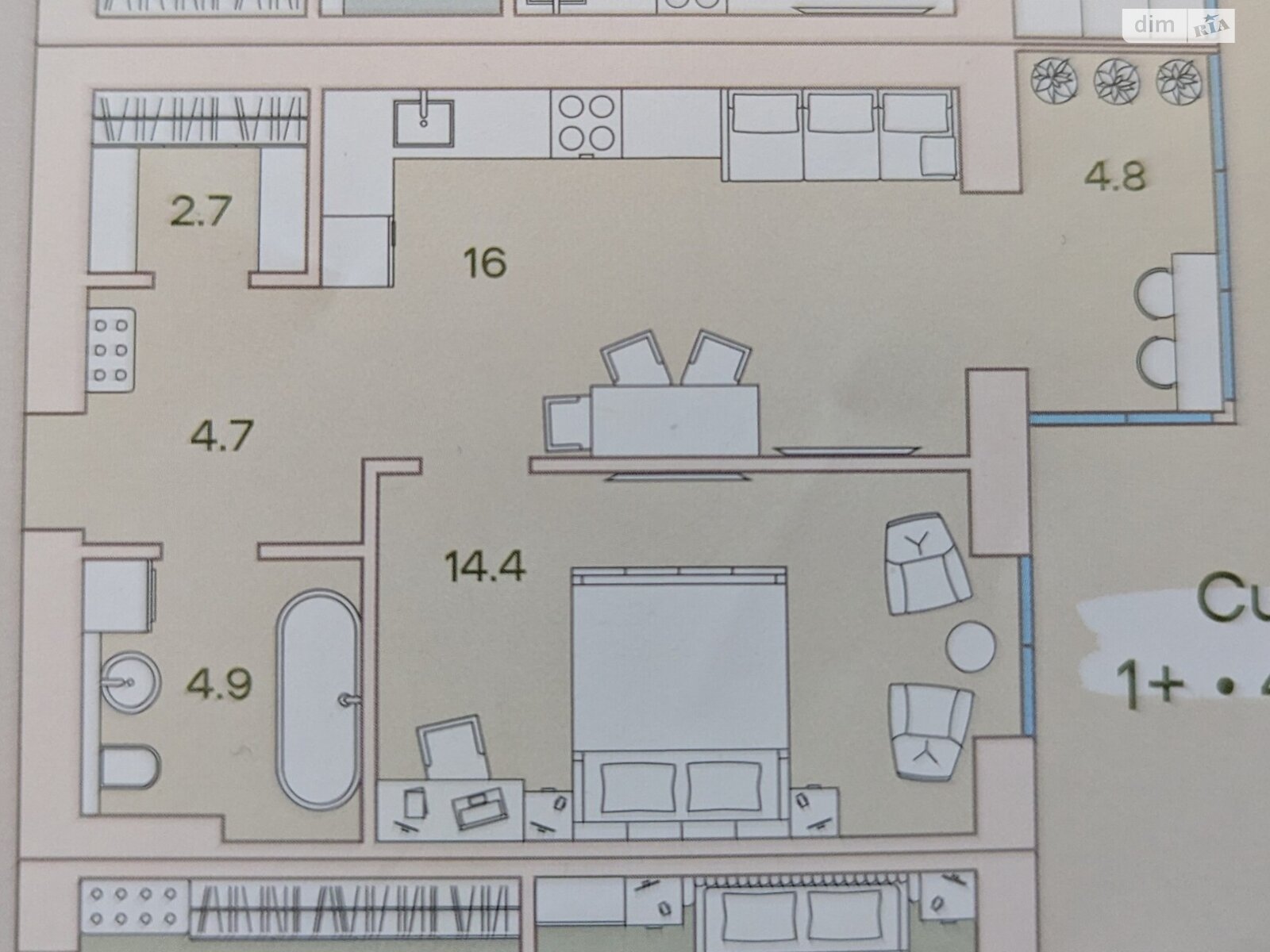 Продажа однокомнатной квартиры в Луцке, на просп. Возрождение 32, кв. 27, район Теремно фото 1