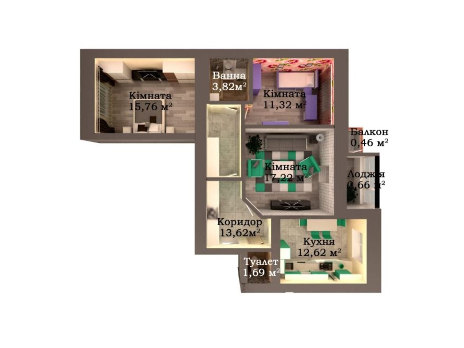 Продажа трехкомнатной квартиры в Луцке, на ул. Конякина 3А, 3Б, 3В, фото 1