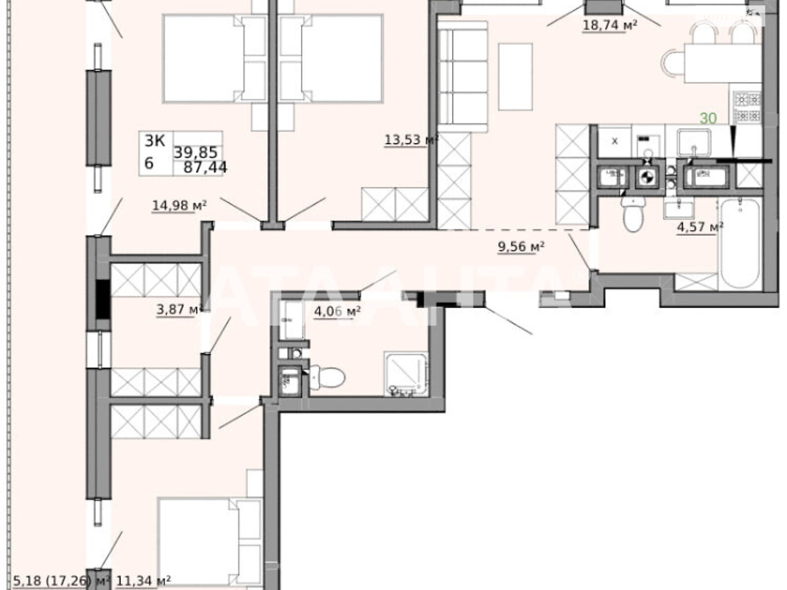 Продажа трехкомнатной квартиры в Львове, на ул. Филиппа Орлика, район Шевченковский фото 1