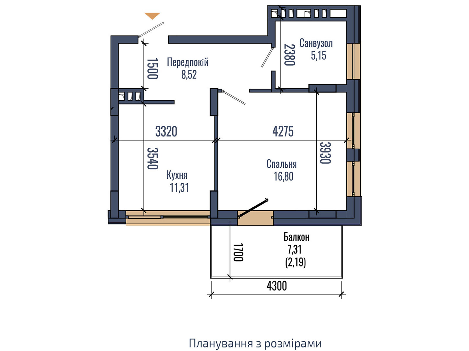 Продаж однокімнатної квартири в Львові, на вул. Володимира Навроцького 69, фото 1