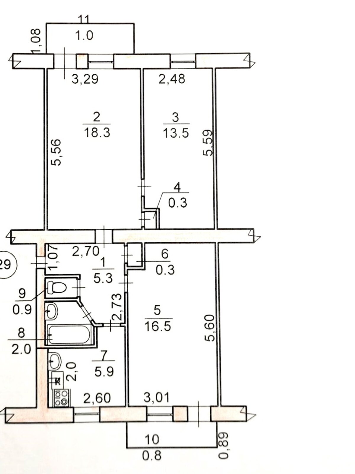 Продажа трехкомнатной квартиры в Николаеве, на пер. Южный, район Ингульский фото 1