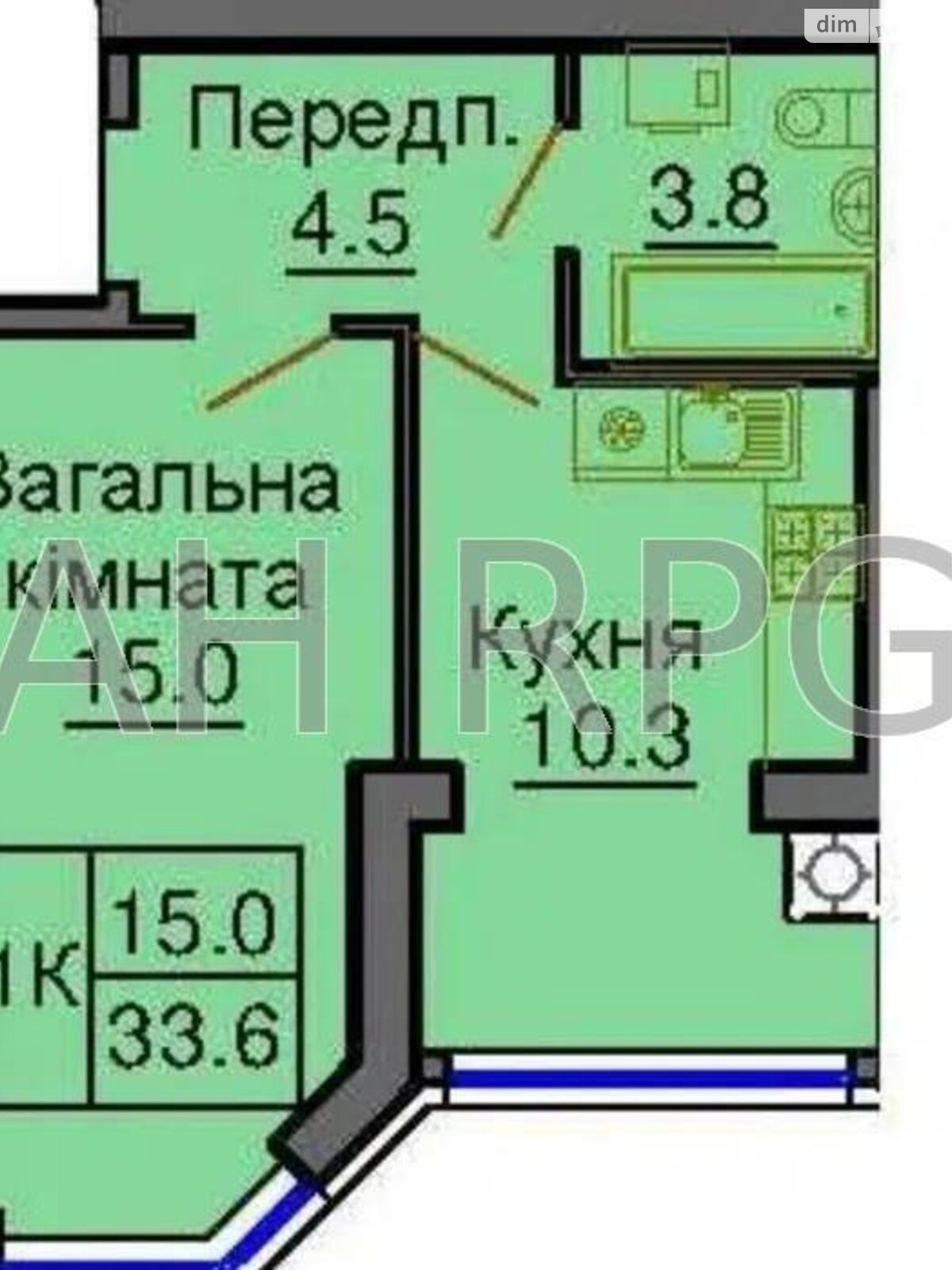 Продаж однокімнатної квартири в Новосілках, на вул. Миру 1, кв. 35, фото 1