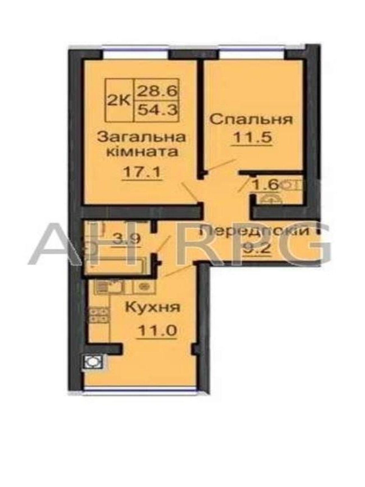 Продаж двокімнатної квартири в Новосілках, на вул. Миру 3, фото 1