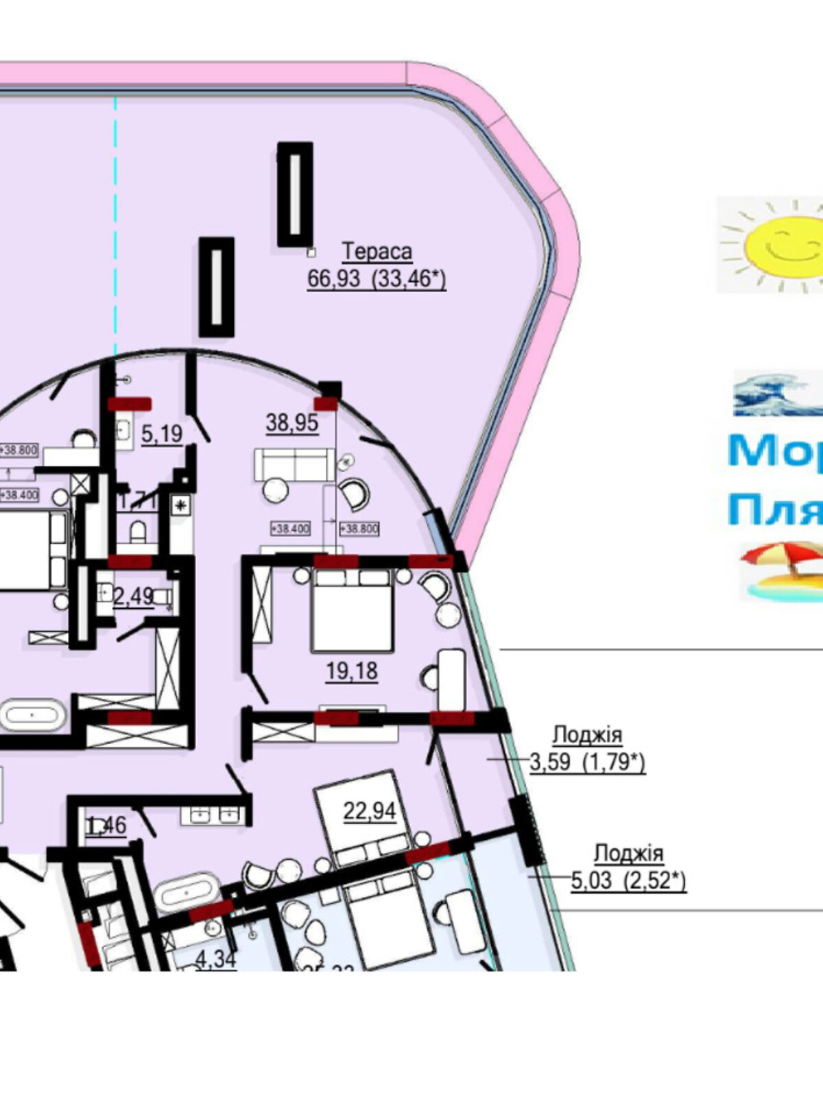 Продаж трикімнатної квартири в Одесі, на алея Аркадійська 1А, кв. 1202, район Аркадія фото 1 Продаж трикімнатної квартири в Одесі, на алея Аркадійська 1А, кв. 1202, район Аркадія фото 1