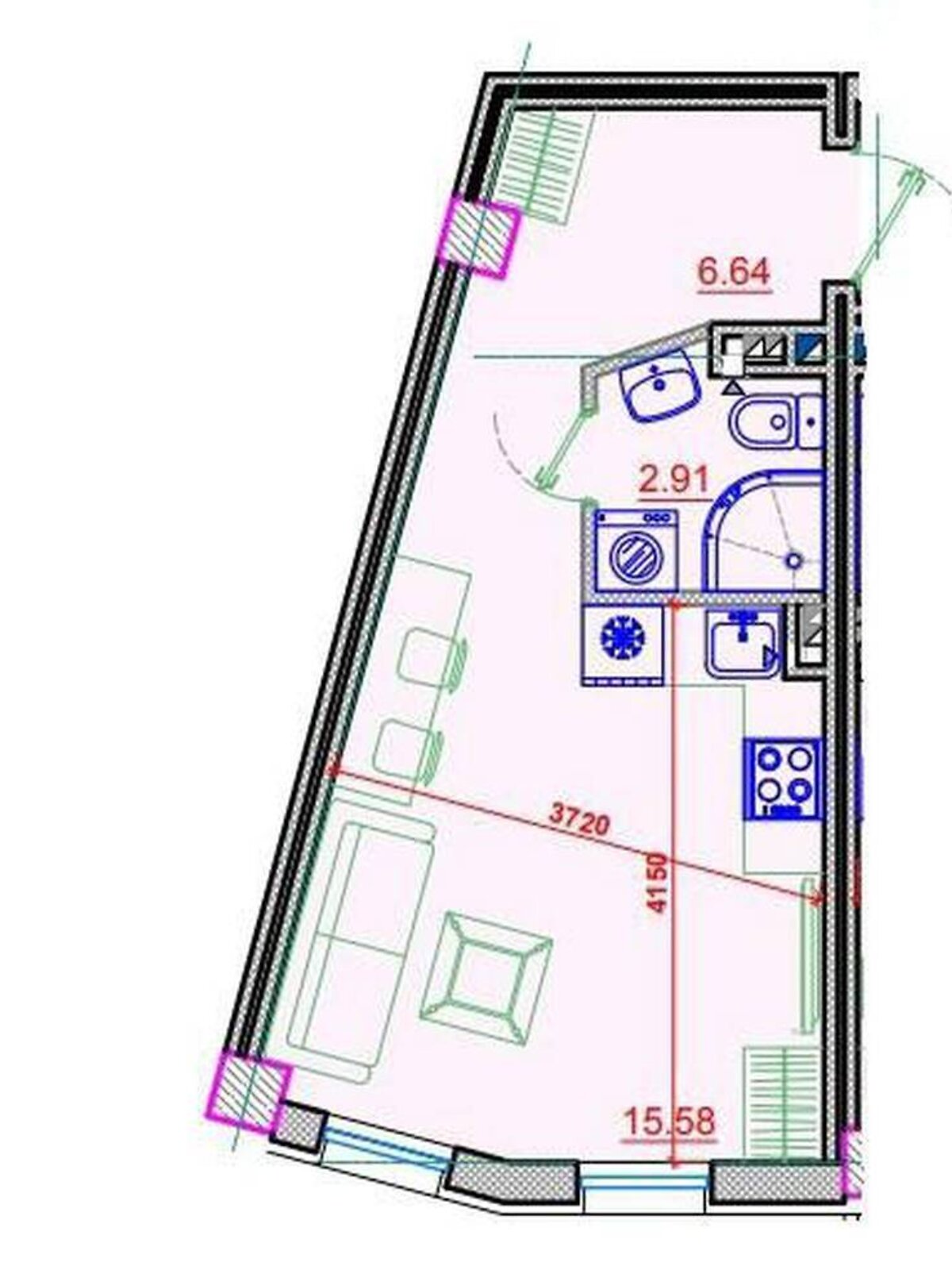 Продаж однокімнатної квартири в Одесі, на вул. Каманіна 20, район Аркадія фото 1