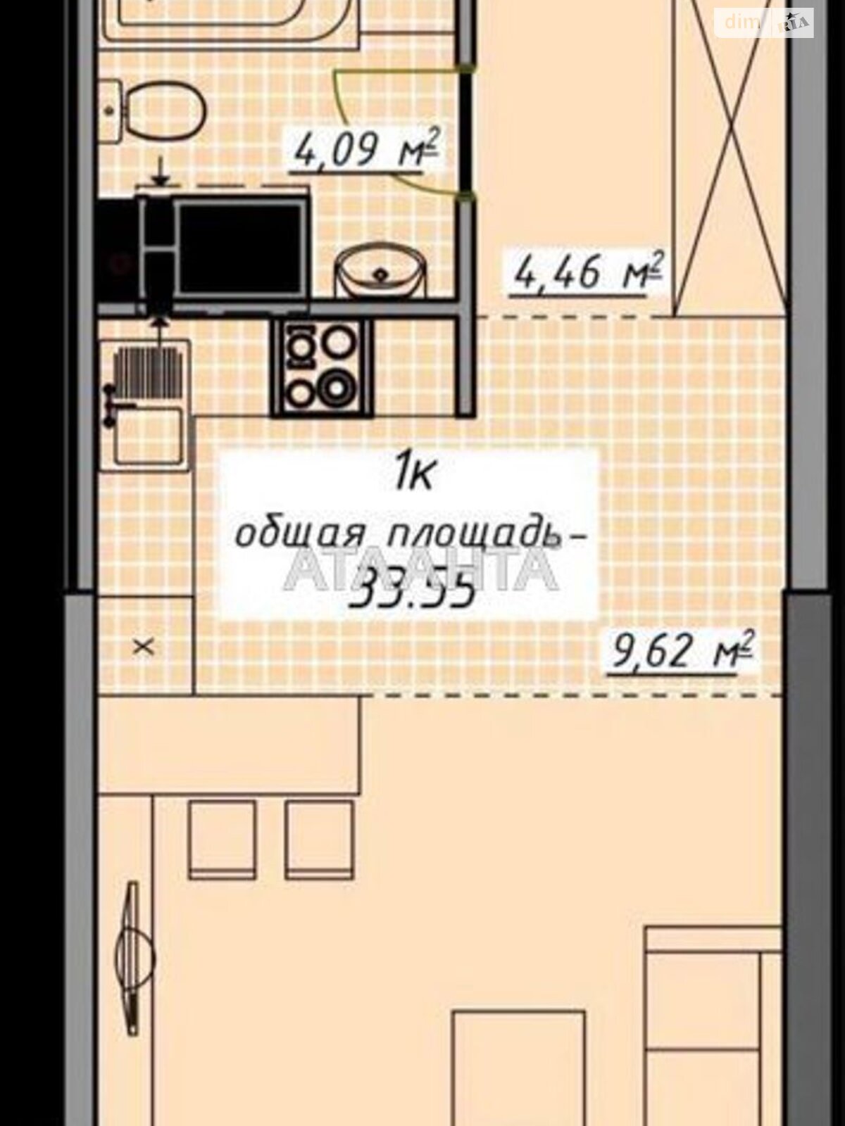 Продаж однокімнатної квартири в Одесі, на пров. Курортний, район Аркадія фото 1