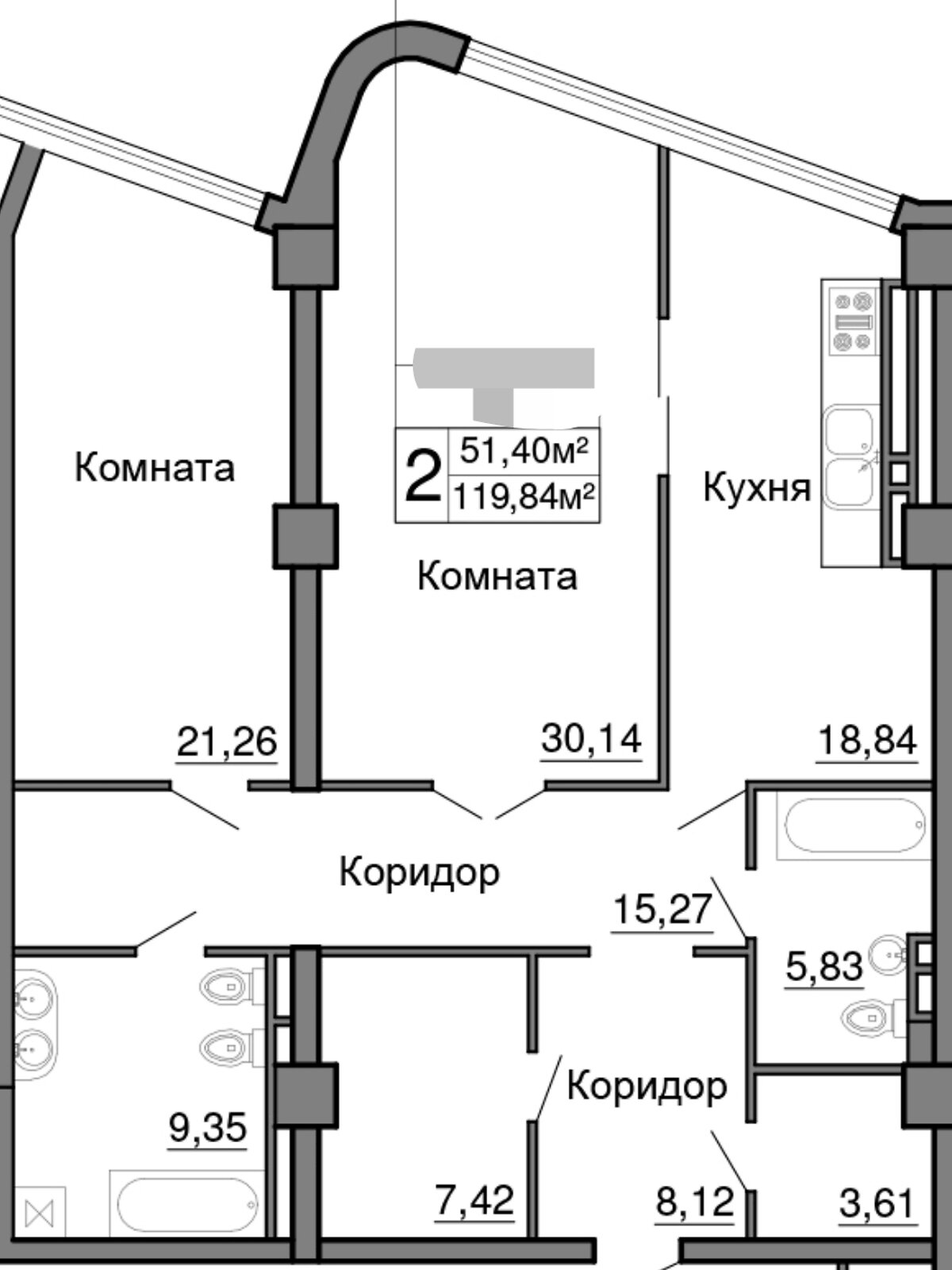 Продажа трехкомнатной квартиры в Одессе, на пер. Мореходный 2А, район Аркадия фото 1